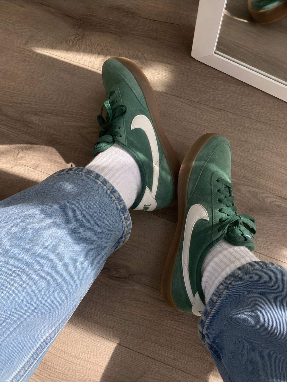 Nike Killshot 2 Fir Gum Green Suede Sneakers White Swoosh Gum Sole Size 6.5Y